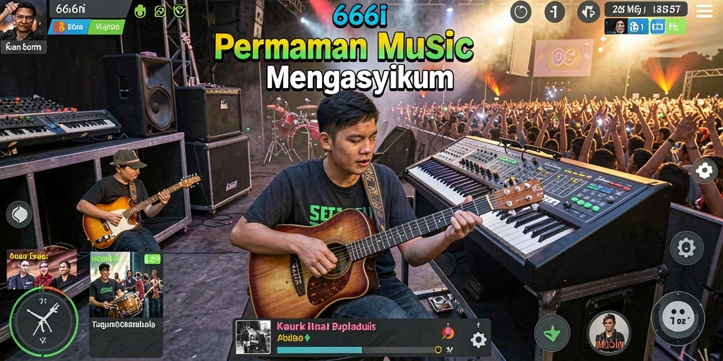 Tampilan gameplay 666I yang menarik dan interaktif saat bermain musik.