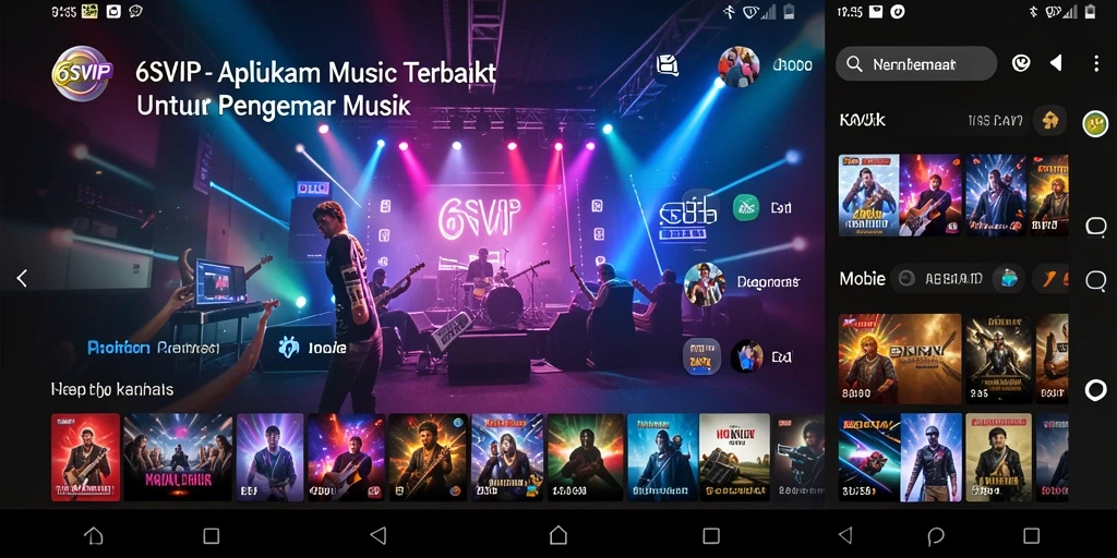 Tampilan gameplay 6SVIP saat menikmati musik dengan lirik.