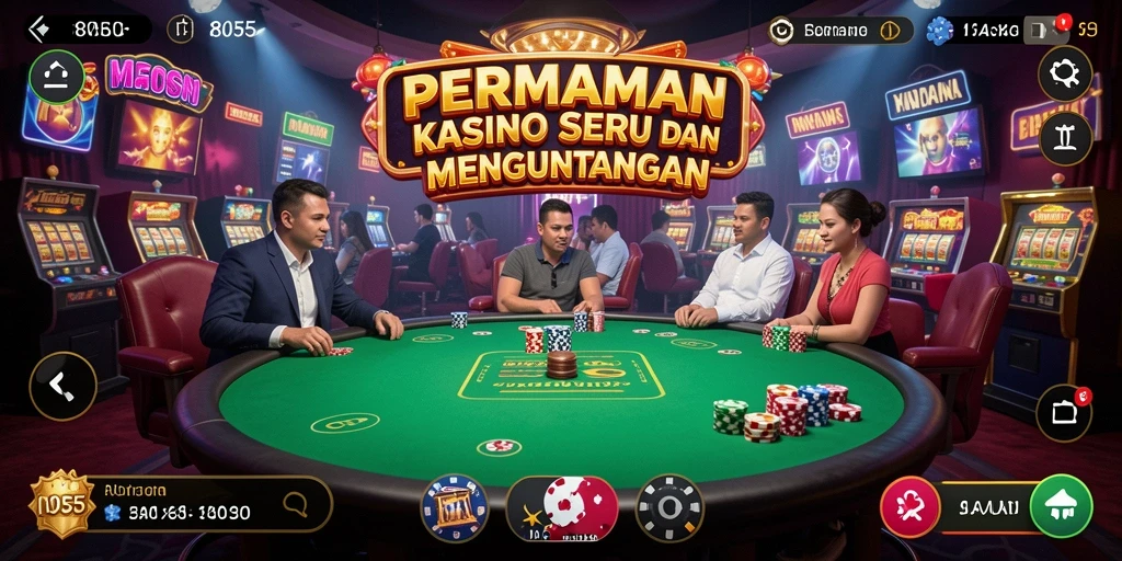 Screenshot gameplay 8055 yang menunjukkan pengalaman Kasino yang menarik.