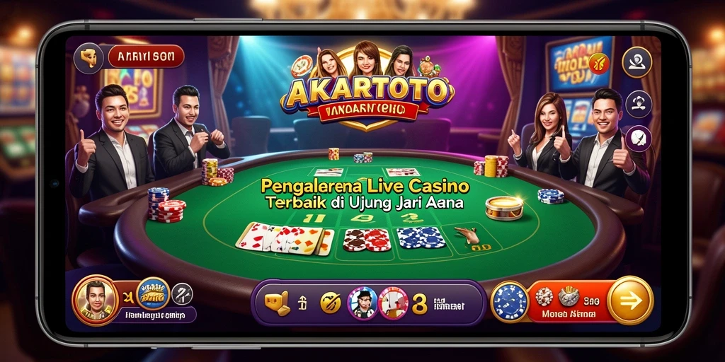 Screenshot gameplay AKARTOTO yang menonjolkan dealer profesional dalam aksi.