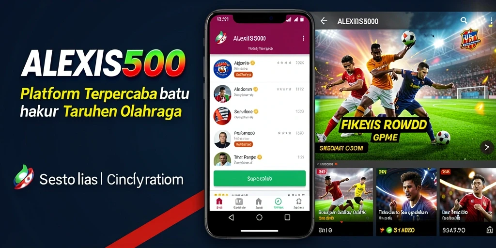 Tampilan menarik dari aplikasi ALEXIS500 saat pengguna memasang taruhan olahraga.