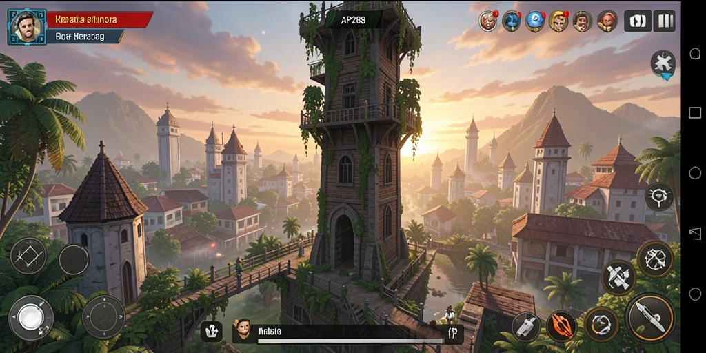 Tampilan gameplay seru dari menara pertahanan API288.