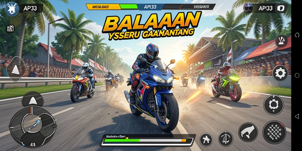 Penggunaan motor yang seru pada gameplay balapan API33.