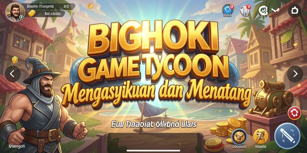 Screenshot BIGHOKI menampilkan pemain mengelola bisnis dengan strategi yang cerdas.