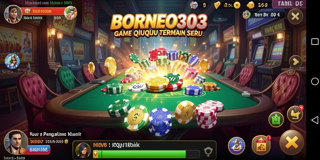 Gameplay seru BORNEO303 dengan kartu QiuQiu.