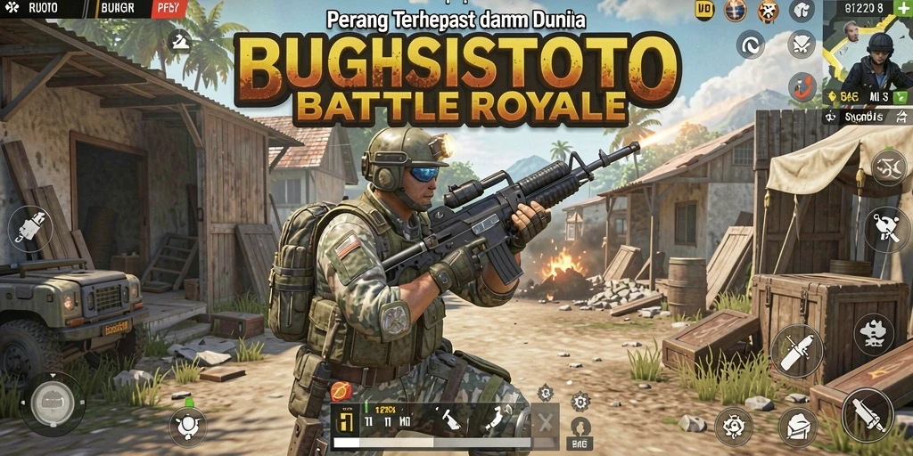 Gameplay intens di tengah pertempuran Battle Royale yang mendebarkan.