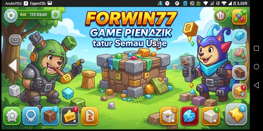Screenshot gameplay FORWIN77 yang menunjukkan tantangan Puzzle.