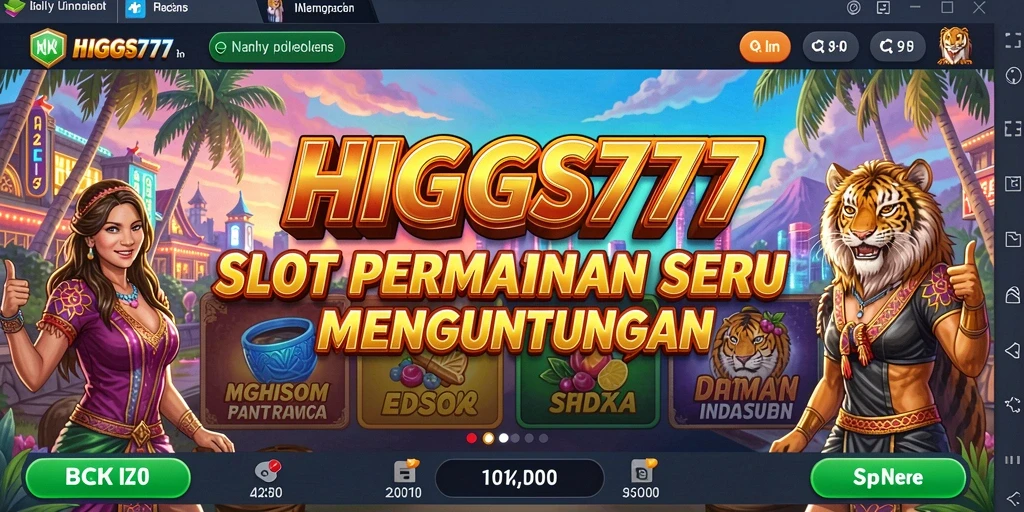 Tampilan gameplay seru dari HIGGS777 yang penuh warna dan fitur menarik.