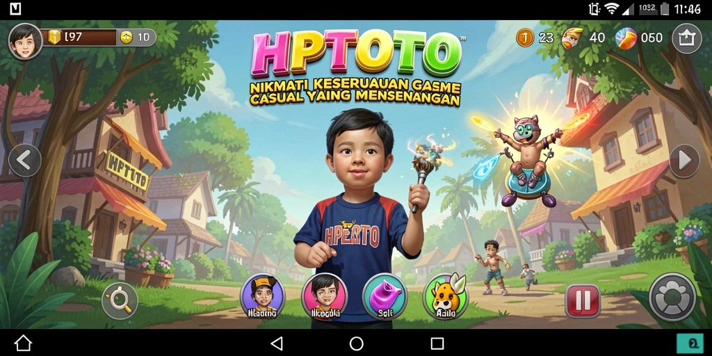 Screenshot menunjukkan gameplay penuh warna dan menyenangkan dari HPTOTO.