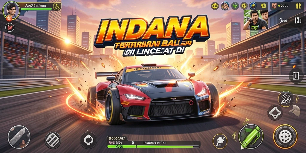 Screenshot gameplay INDAAA menampilkan balapan yang seru dan intens.