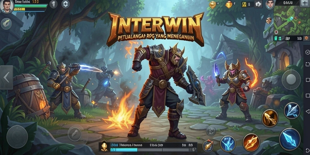 Tampilan gameplay RPG INTERWIN yang epik dan mendebarkan.