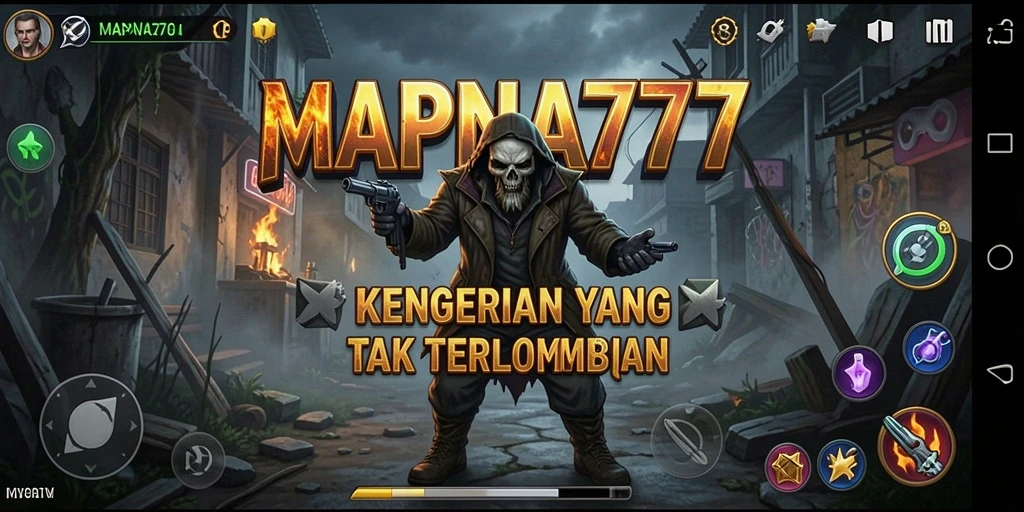 Screenshot gameplay mencekam di MAPNA777 menunjukkan suasana horror yang intens.