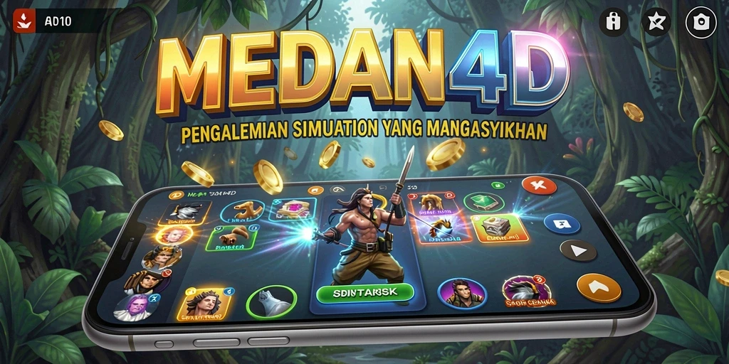 Tampilan gameplay menarik dari MEDAN4D dengan aksi simulasi penuh warna.