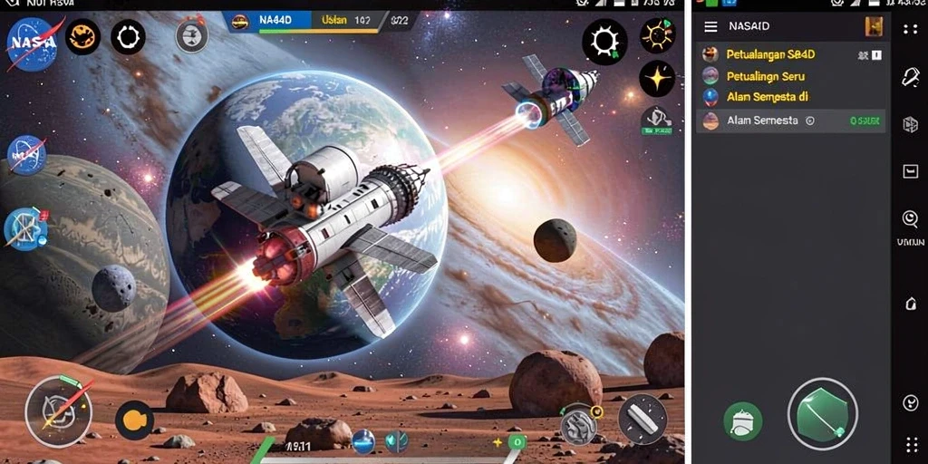 Tangkapan layar gameplay <strong>NASA4D</strong> menampilkan petualangan luar angkasa yang menarik.
