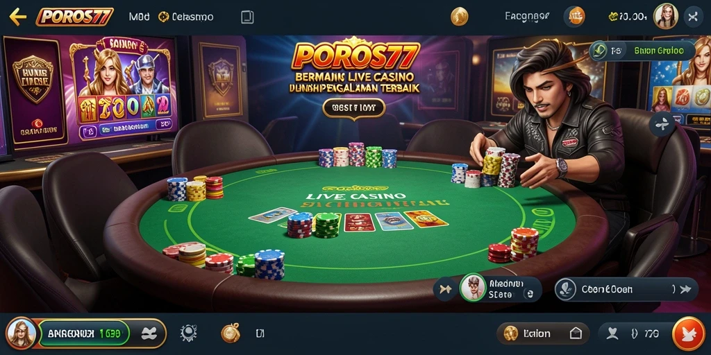 Tampilan grafis menarik dari gameplay Live Casino POROS77.