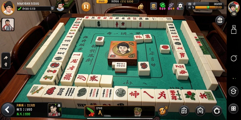 Screenshot RP99 menampilkan aksi seru permainan Mahjong yang mendebarkan.