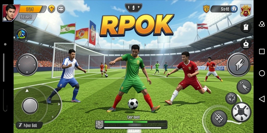 Tangkapan layar RPOK menampilkan gameplay menegangkan dalam pertandingan olahraga.