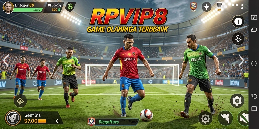 Screenshot RPVIP8 menampilkan momen seru pertandingan olahraga.