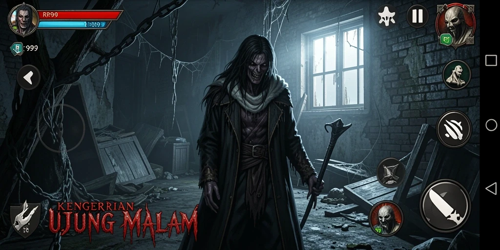 Screenshot gameplay menakutkan dari RR999 menunjukkan suasana mencekam.