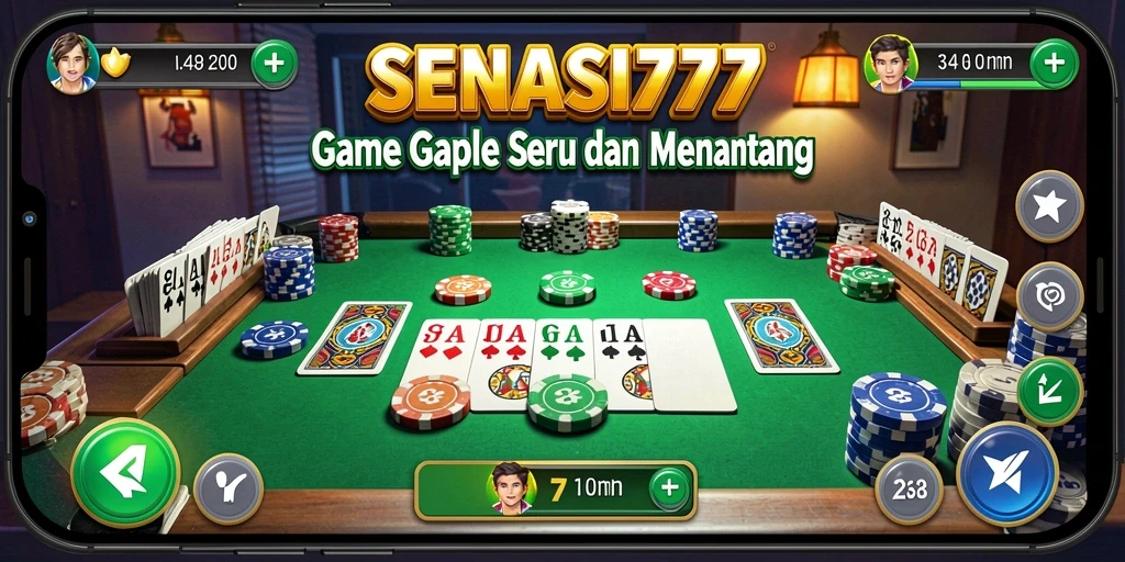 Screenshot menunjukkan gameplay Gaple yang seru dan interaktif.