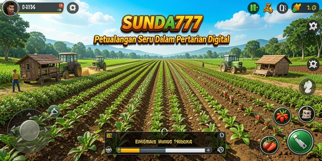 Screenshot menarik dari gameplay SUNDA777 yang menunjukkan aktivitas bertani.