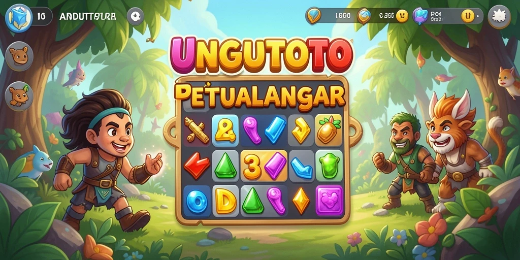 Screenshot Gameplay UNGUTOTO menampilkan momen seru permainan Match-3.