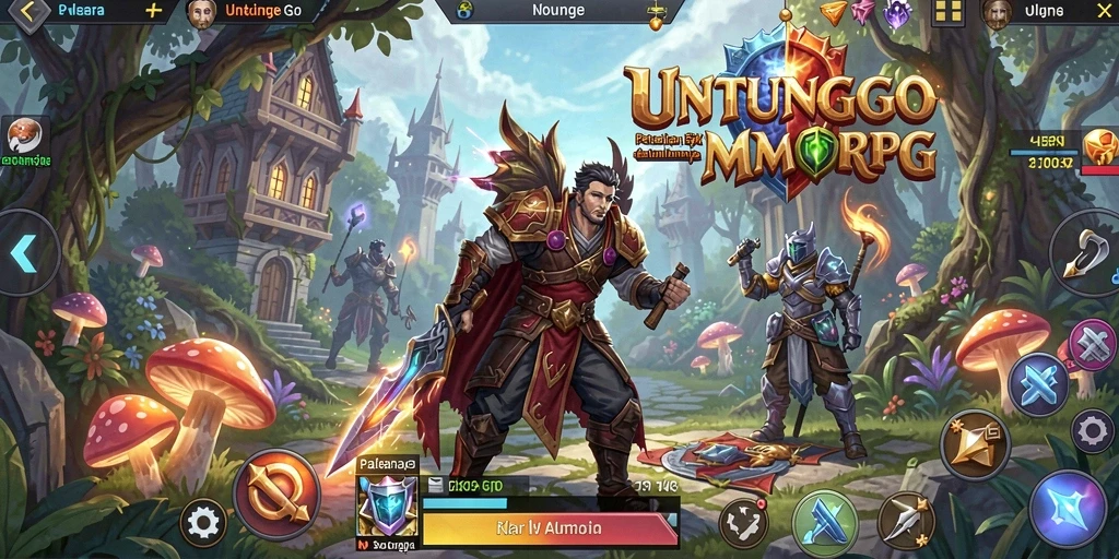 Screenshot UNTUNGGO menampilkan petualangan mendebarkan dalam dunia MMORPG.