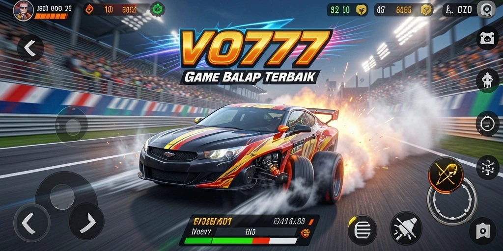 Screenshot game VO777 menampilkan sesi balap yang penuh aksi.