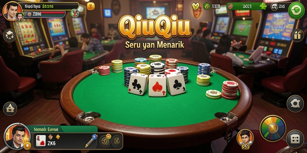 Tampilan gameplay QiuQiu yang seru dan interaktif di ZK6.